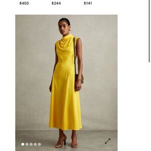GEORGIA
GEORGIA YELLOW COWL NECK SEAM DETAIL MIDI DRESS